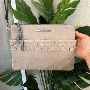 ✨ Steve Madden Beige Fringe Wristlet Clutch | Faux Leather Boho Purse